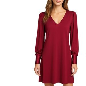 🔥 White House Black Market Satin Cuff Long Sleeve Dress Size Small Women’s